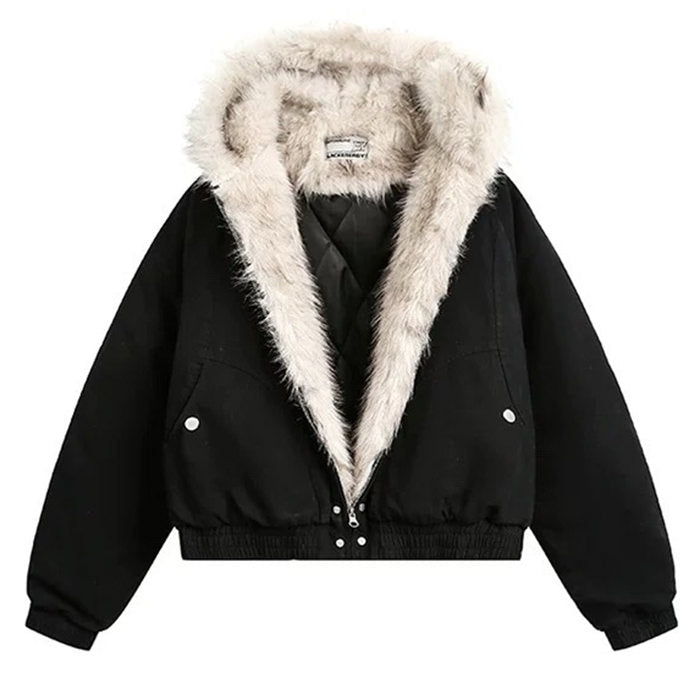 faux fur collar bomber jacket boogzel clothing