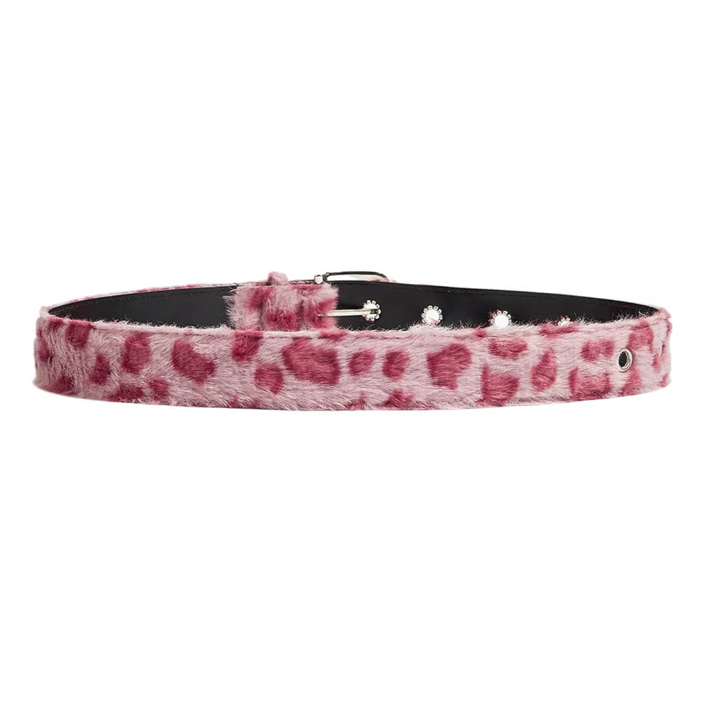 faux fur leopard belt boogzel clothing