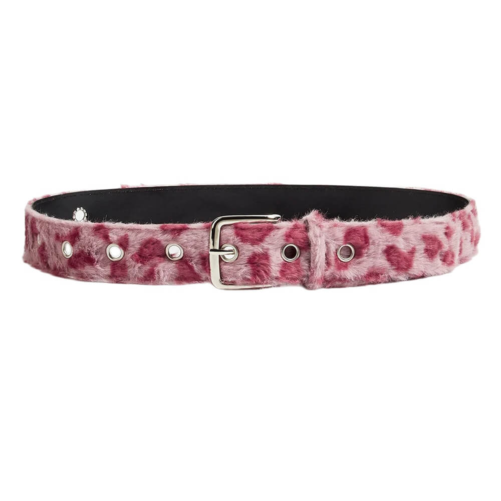 faux fur leopard belt boogzel clothing
