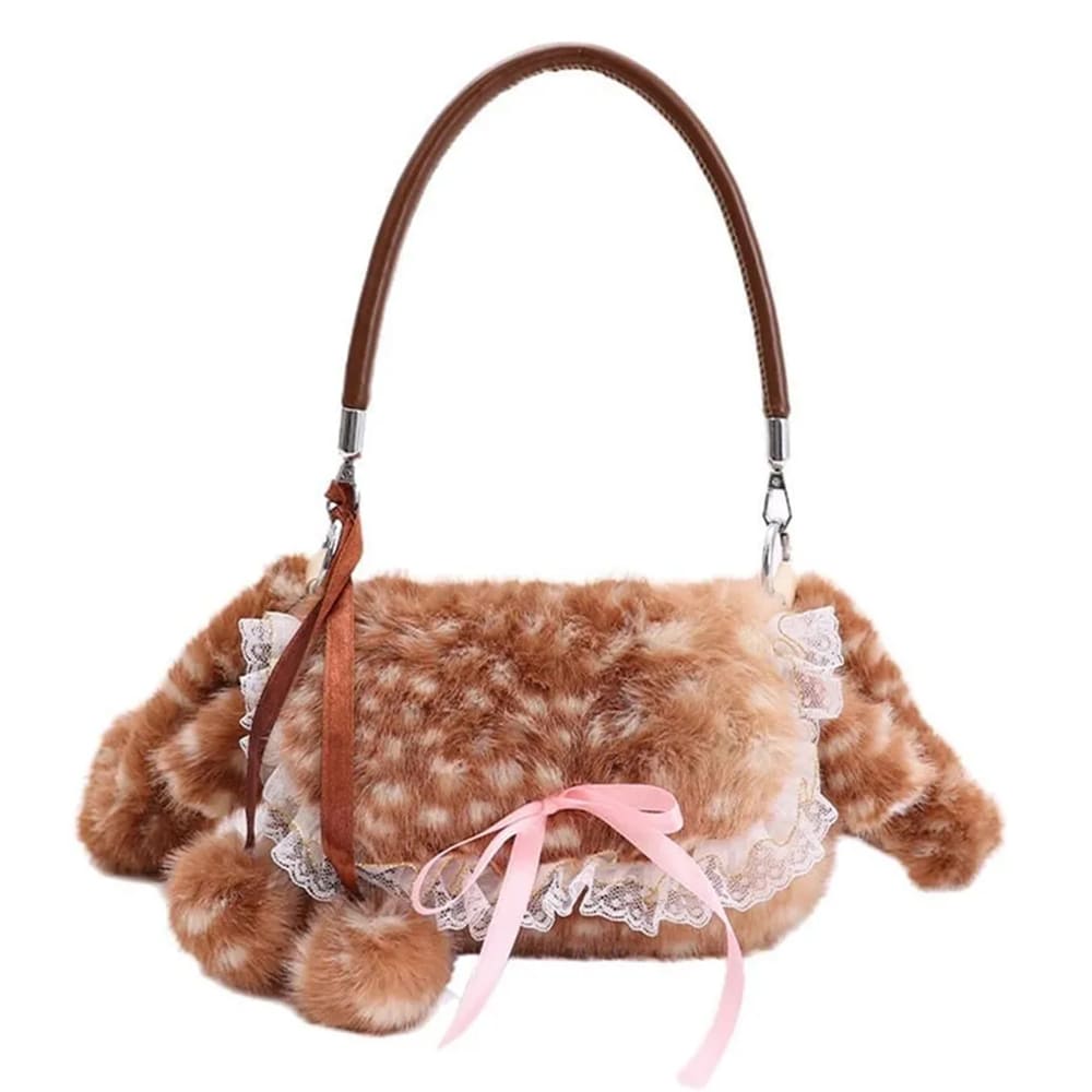 fawn fluffy shoulder bag boogzel clothing