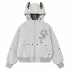 fawn ear grunge hooded jacket boogzel clothing