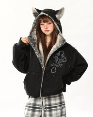 fawn ear grunge hooded jacket boogzel clothing