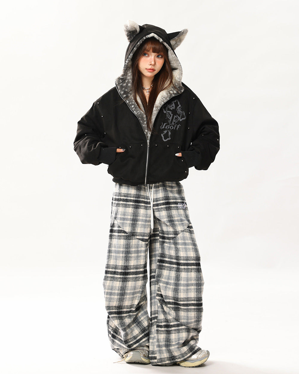 fawn ear grunge hooded jacket boogzel clothing