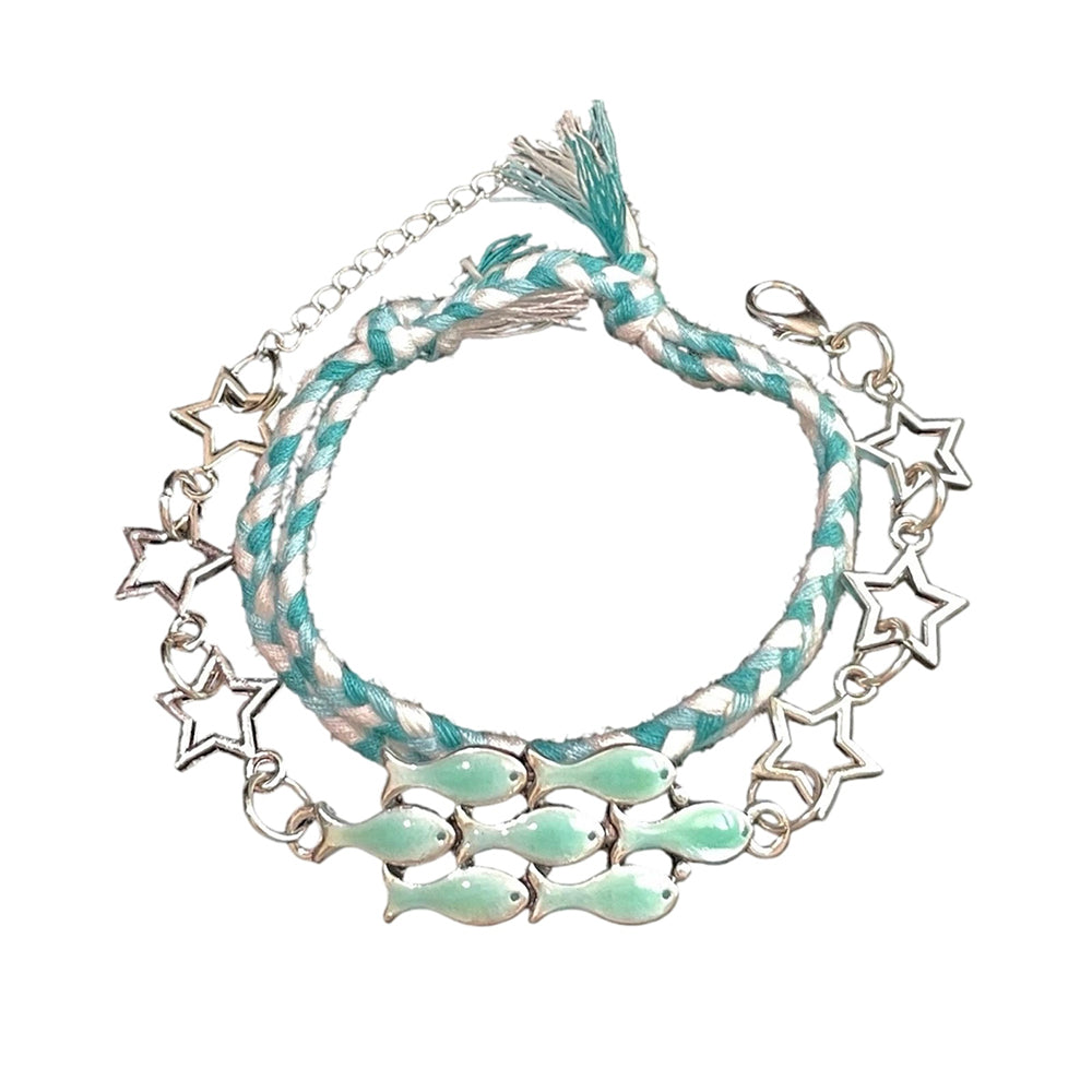 fish and star charm bracelet boogzel clothing