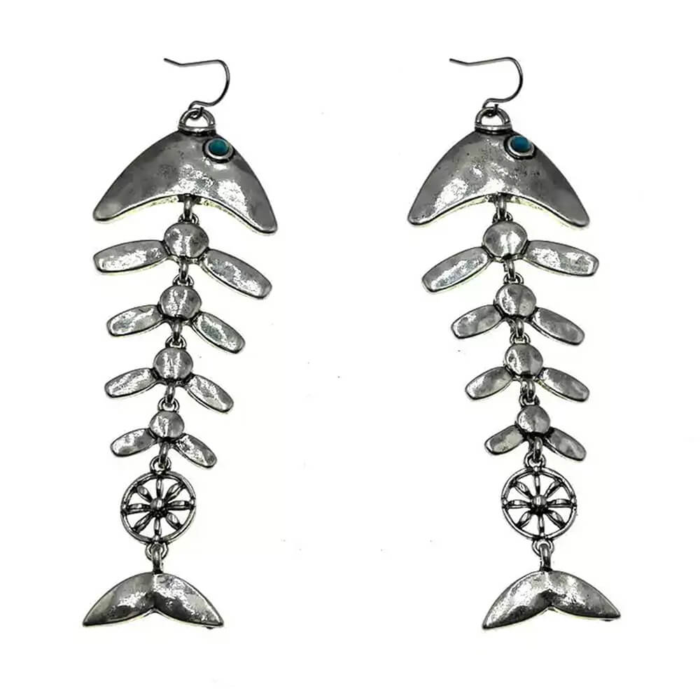 fishbone drop earrings boogzel clothing