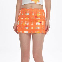 floral gingham mini skirt boogzel clothing