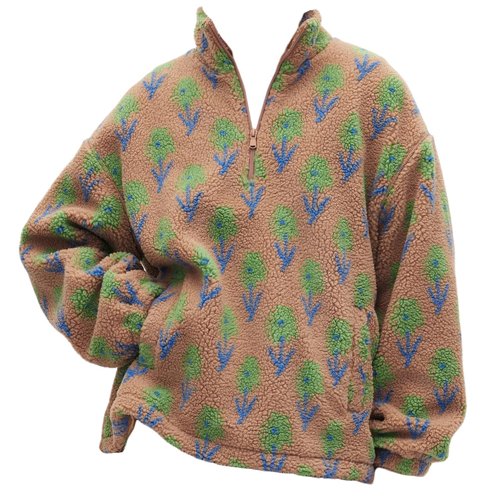 floral zip up fleece sweatshirt boogzel clothing