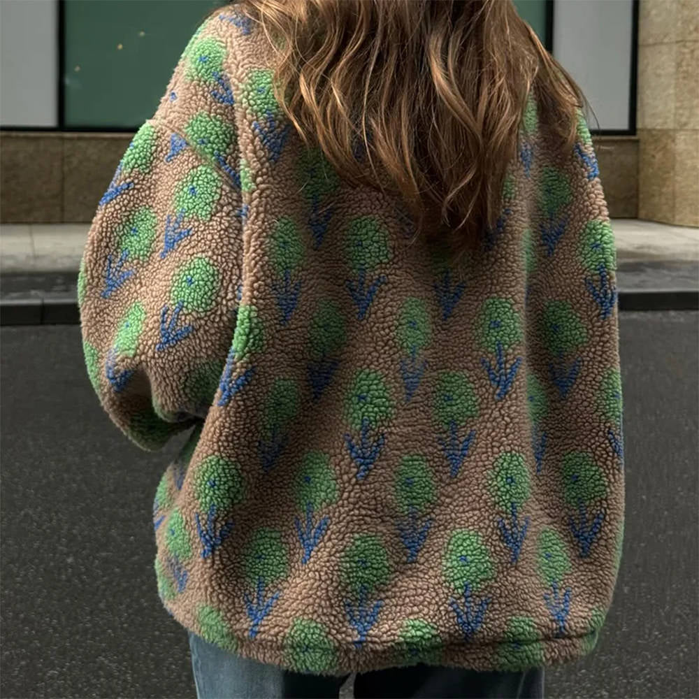 floral zip up fleece sweatshirt boogzel clothing