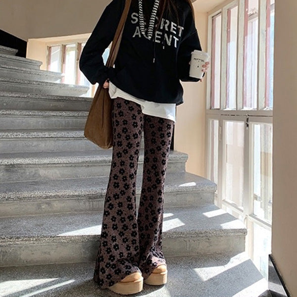 floral print flare pants boogzel clothing
