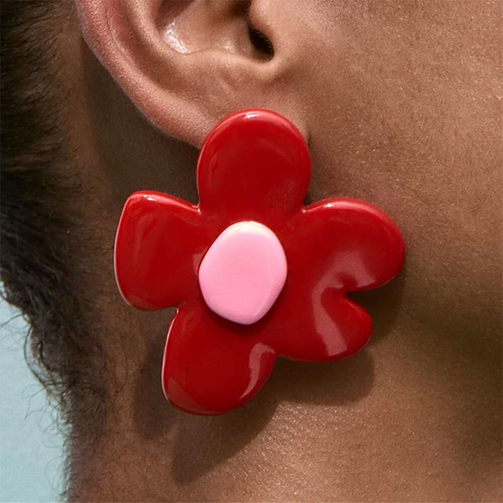 flower shaped stud earrings boogzel clothing