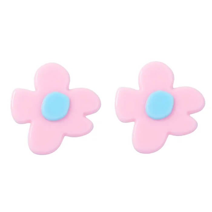 flower shaped stud earrings boogzel clothing