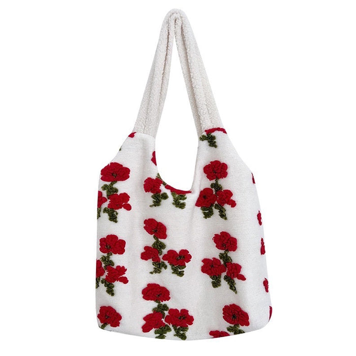 flower fuzzy tote bag boogzel clothing