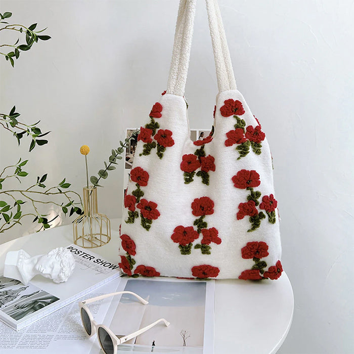 flower fuzzy tote bag boogzel clothing