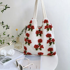 flower fuzzy tote bag boogzel clothing