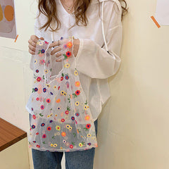 flower mesh tote bag boogzel clothing