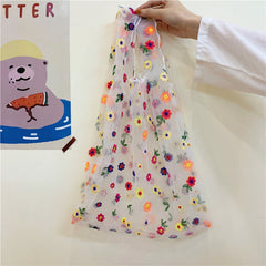 flower mesh tote bag boogzel clothing
