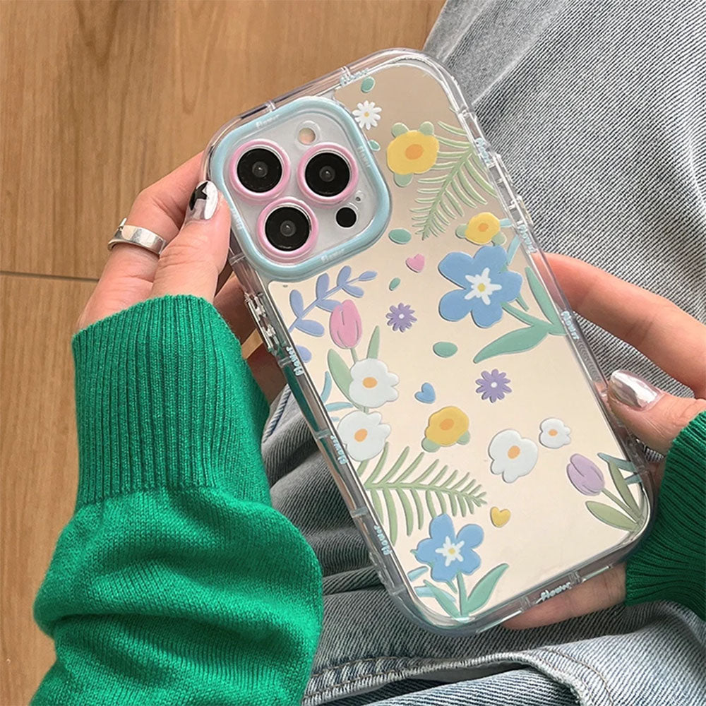 flowers pattern iphone case with holder boogzel clothing