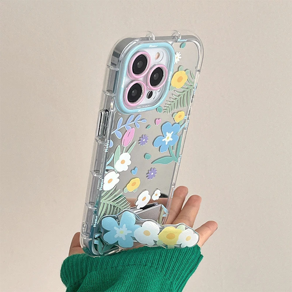 flowers pattern iphone case with holder boogzel clothing