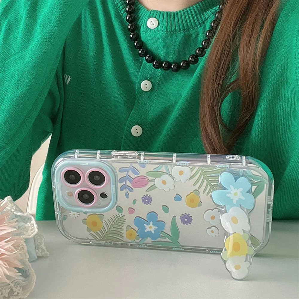 flowers pattern iphone case with holder boogzel clothing