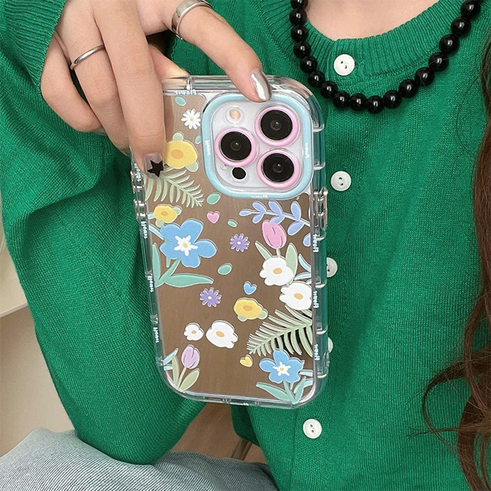 flowers pattern iphone case with holder boogzel clothing