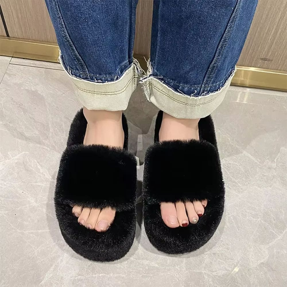 fluffy platform slippers boogzel clothing