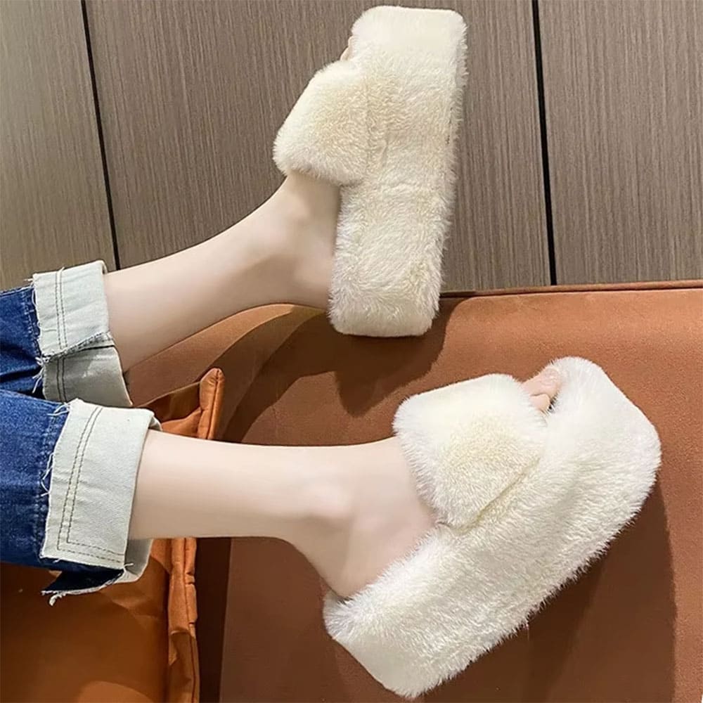 fluffy platform slippers boogzel clothing