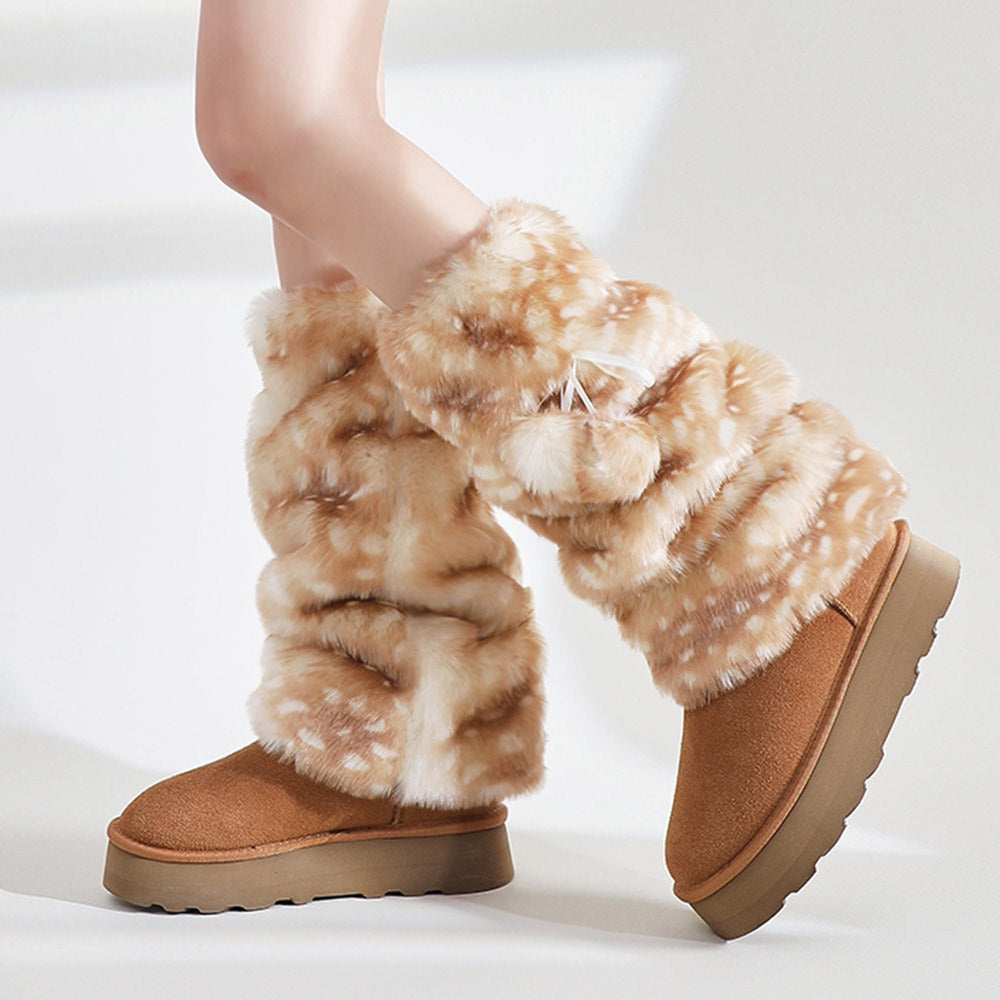 forest fawn fluffy leg warmers boogzel clothing
