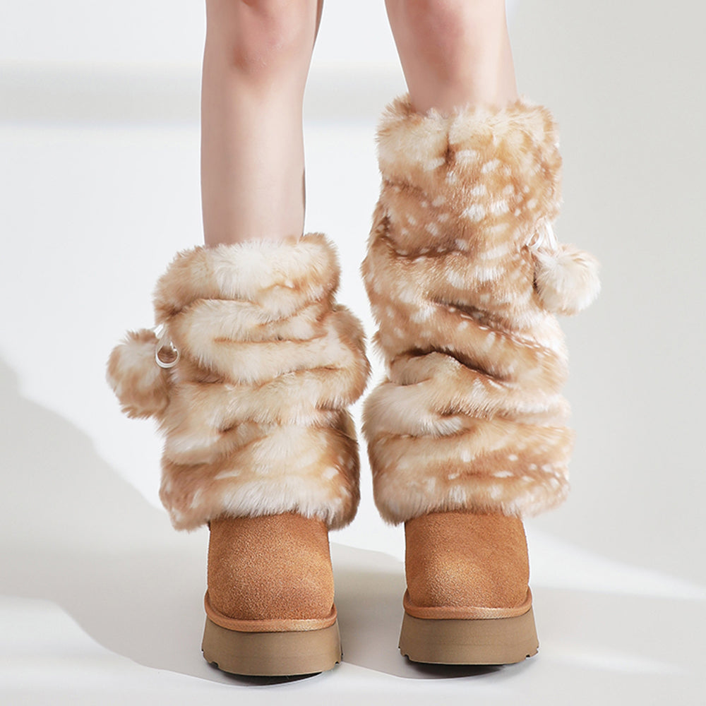 forest fawn fluffy leg warmers boogzel clothing