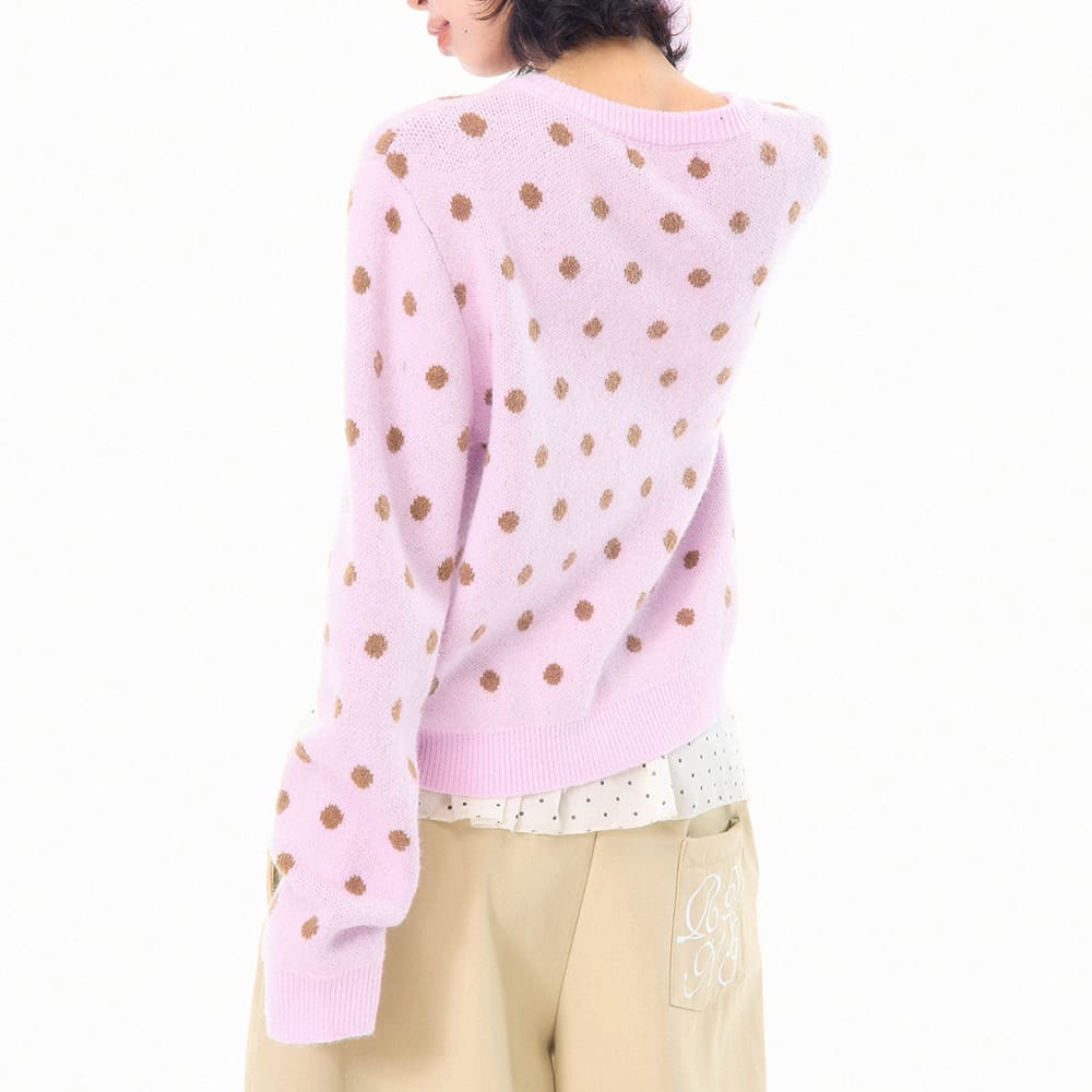 french girl polka dot cardigan boogzel clothing