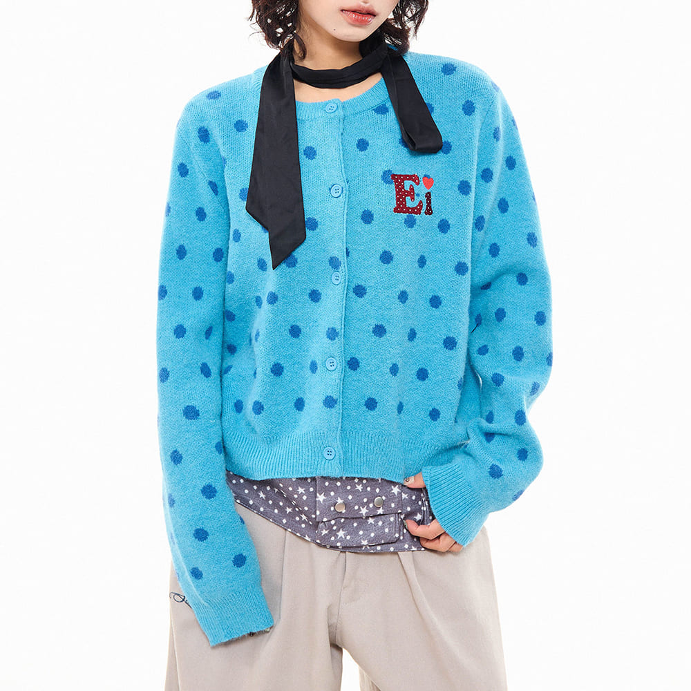 french girl polka dot cardigan boogzel clothing