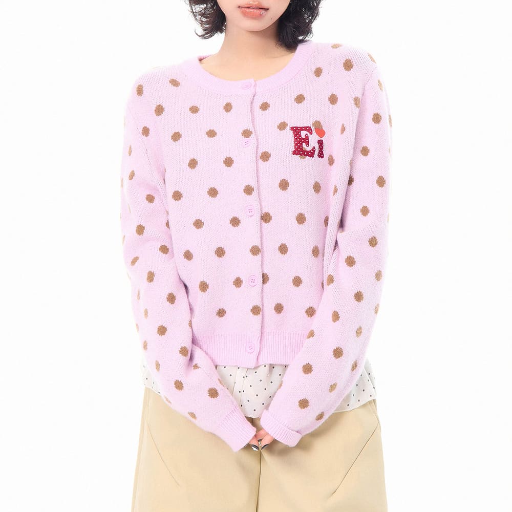 french girl polka dot cardigan boogzel clothing