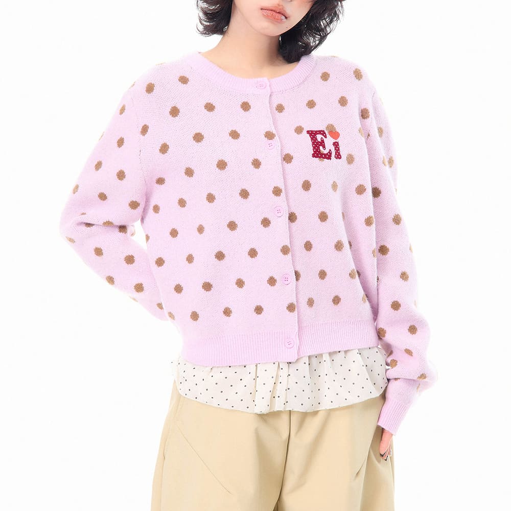 french girl polka dot cardigan boogzel clothing