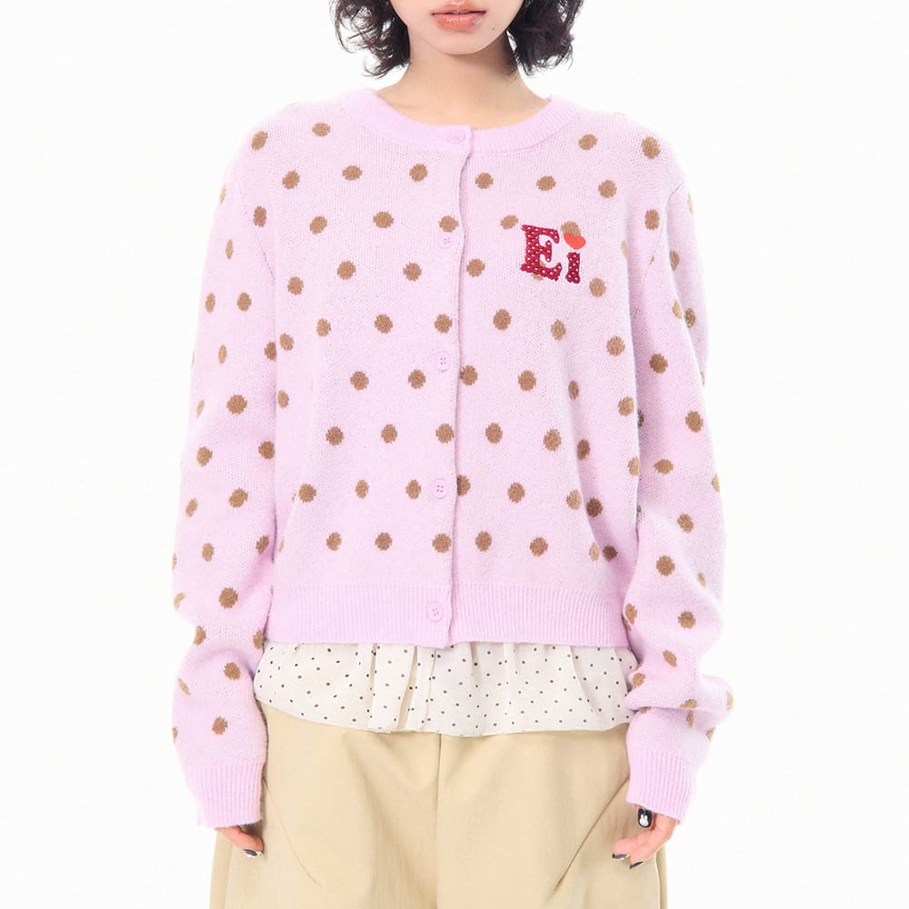 french girl polka dot cardigan boogzel clothing
