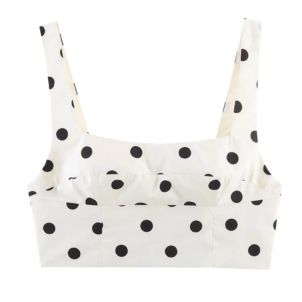 french girl polka dot crop top boogzel clothing