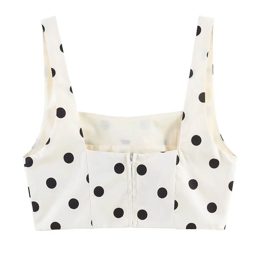 french girl polka dot crop top boogzel clothing