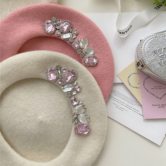 french girl rhinestone beret boogzel clothing