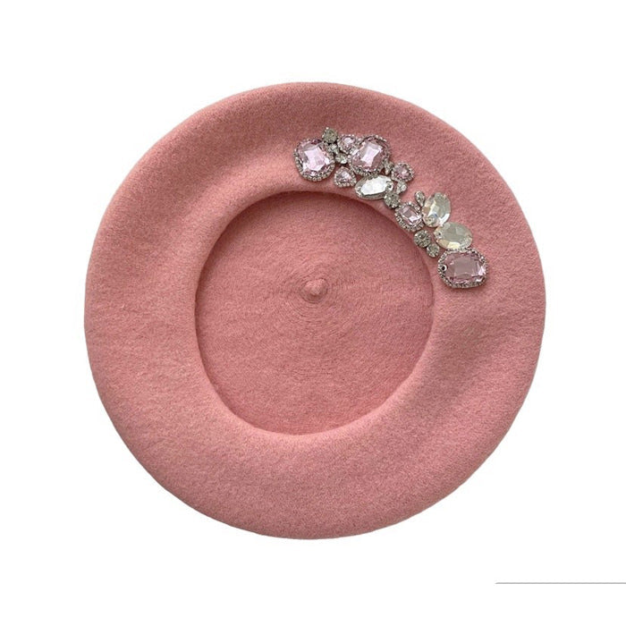 french girl rhinestone beret boogzel clothing