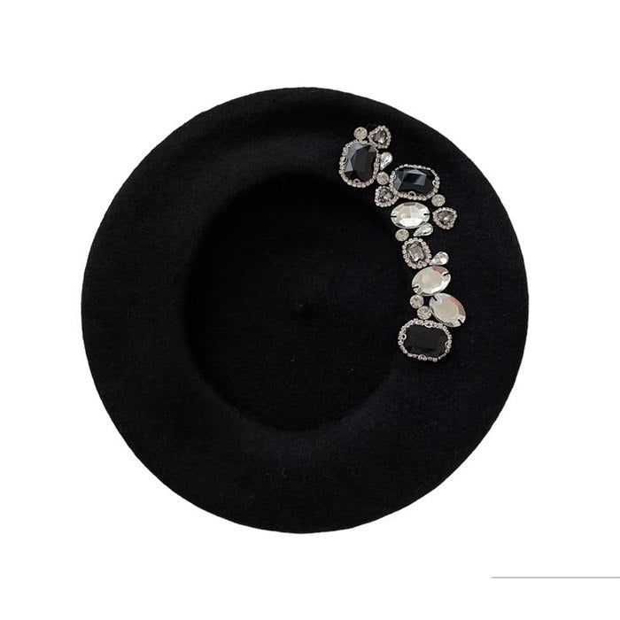 french girl rhinestone beret boogzel clothing