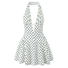 french girl v-neck halter dress boogzel clothing
