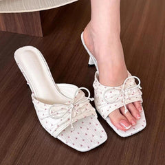 french summer floral heeled mules boogzel clothing