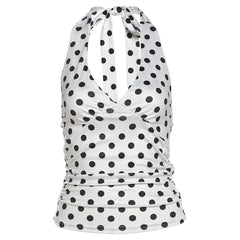 french summer polka dot halter top boogzel clothing