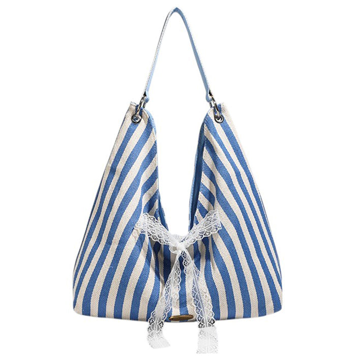 blue striped double sided sack bag boogzel clothing