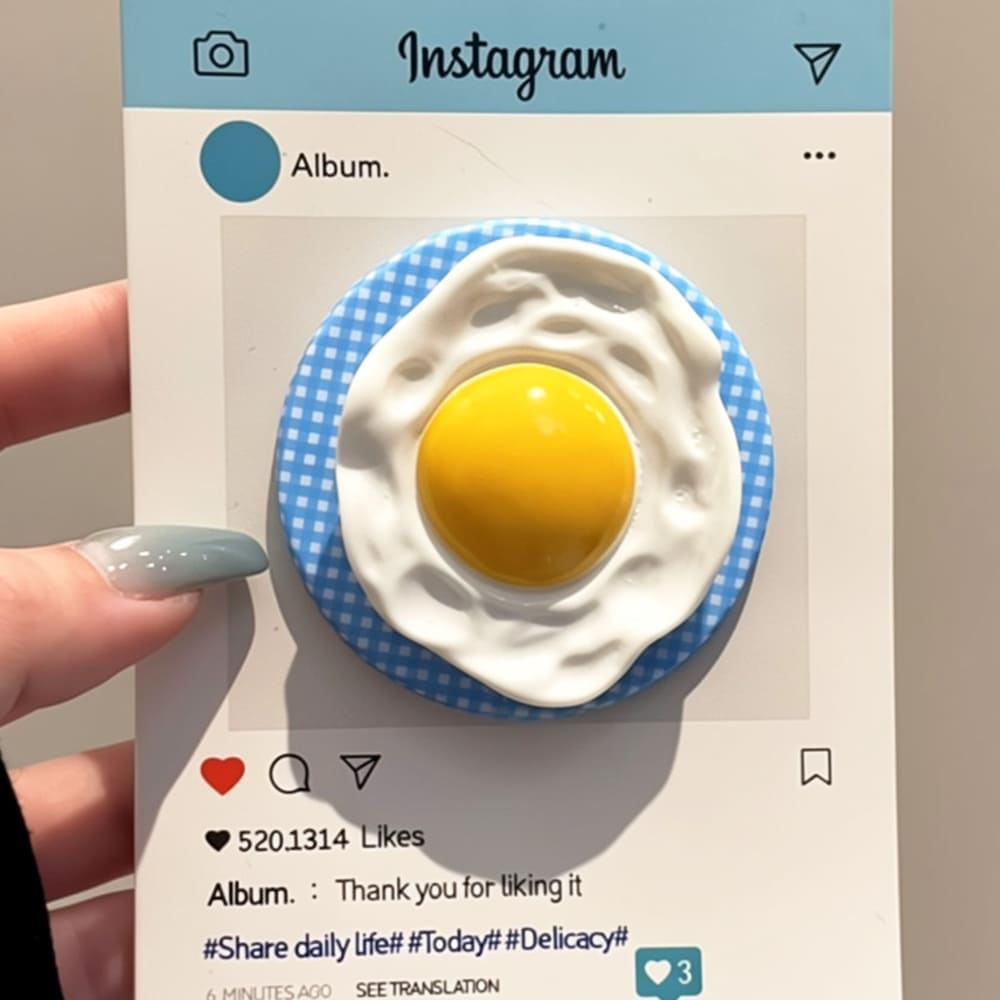 fried egg magnetic phone grip boogzel clothing