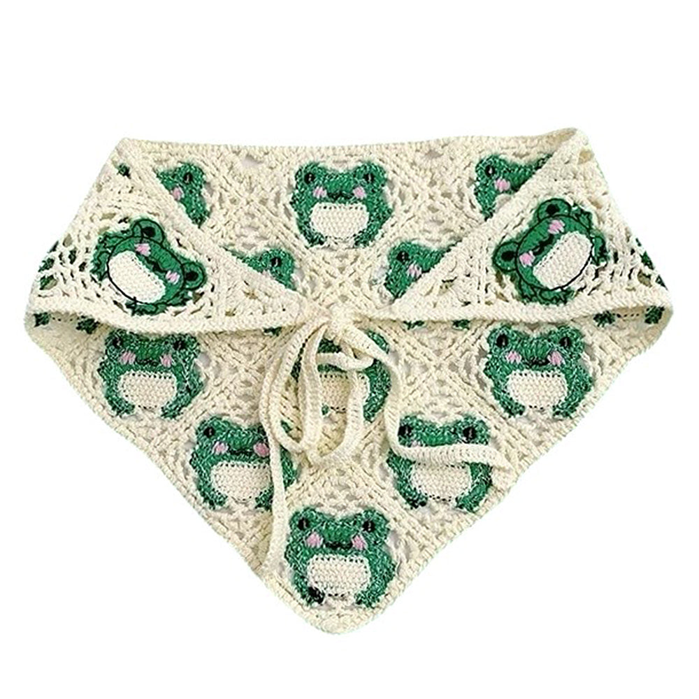 frog crochet triangle bandana boogzel clothing