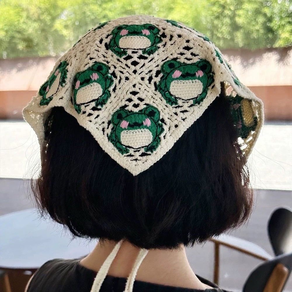 frog crochet triangle bandana boogzel clothing