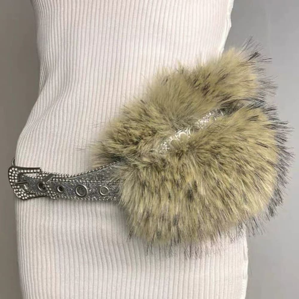 frost queen y2k fur belt boogzel clothing