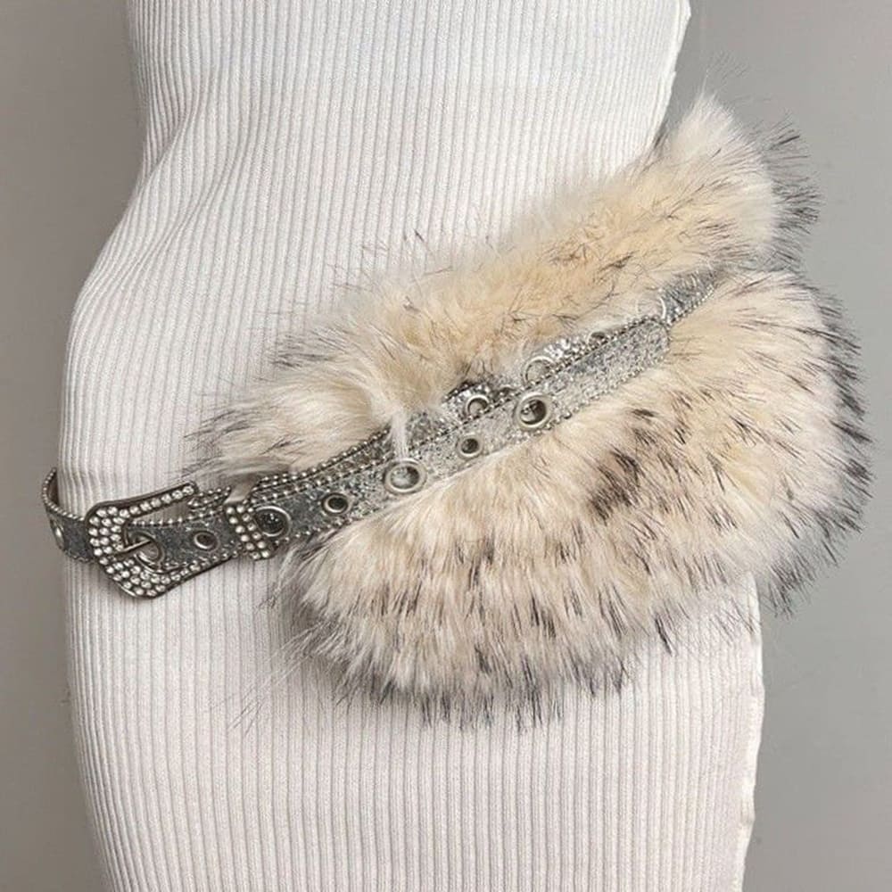 frost queen y2k fur belt boogzel clothing