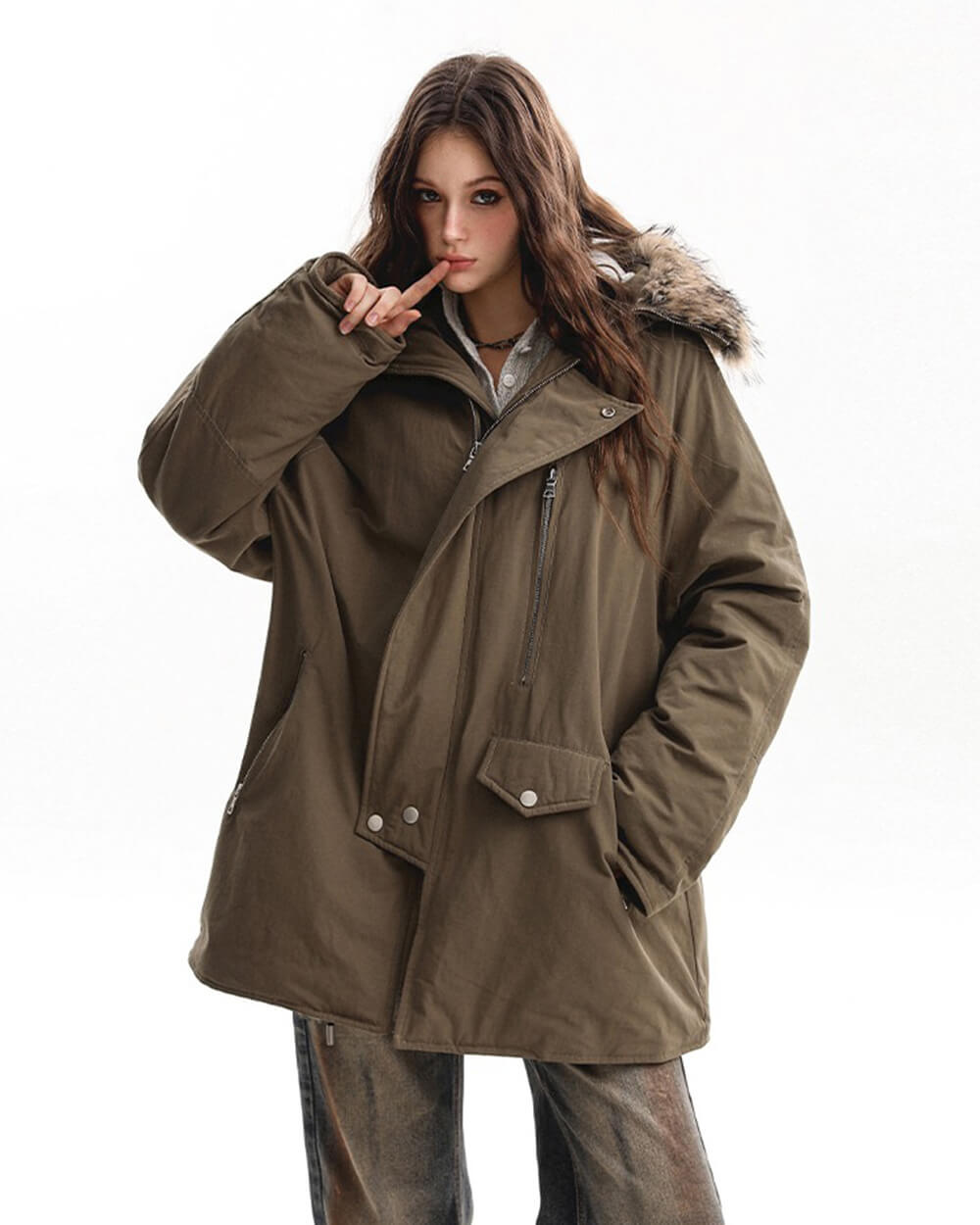 fur trim parka coat jacket boogzel clothing