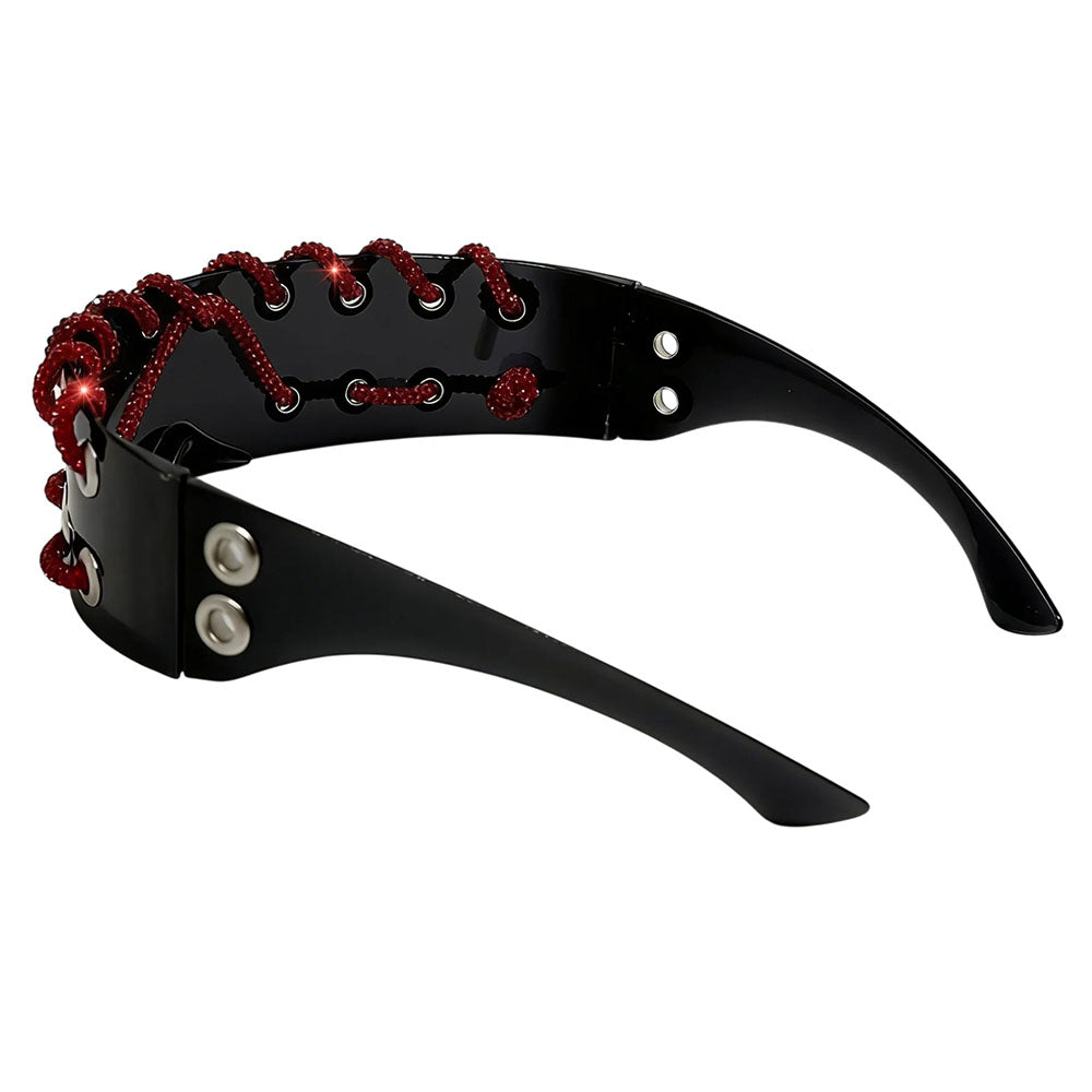 futuristic laced shield sunglasses boogzel clothing