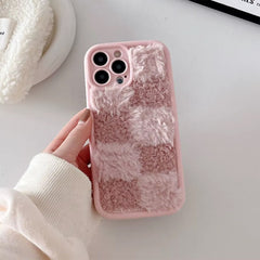 fuzzy checkered iphone case boogzel clothing